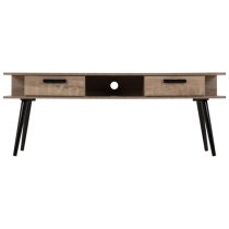 Sineu Wooden TV Stand With 2 Drawers In Mid Oak