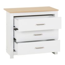 Parnu Wooden Chest Of 3 Drawers In White And Oak