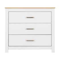 Parnu Wooden Chest Of 3 Drawers In White And Oak