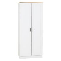 Parnu Wooden Wardrobe With 2 Doors In White And Oak