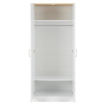 Parnu Wooden Wardrobe With 2 Doors In White And Oak