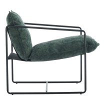 Turin Fabric Occasional Chair In Green With Black Metal Frame