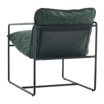 Turin Fabric Occasional Chair In Green With Black Metal Frame