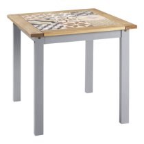 Sucre Tile Top Wooden Dining Table With 2 Chairs In Slate Grey