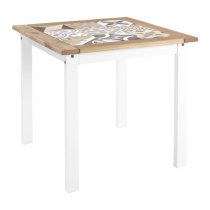 Sucre Tile Top Wooden Dining Table With 2 Chairs In White