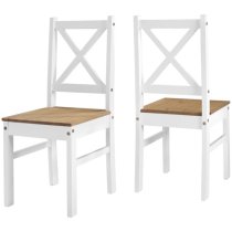 Sucre Tile Top Wooden Dining Table With 2 Chairs In White