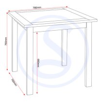 Sucre Tile Top Wooden Dining Table With 2 Chairs In White