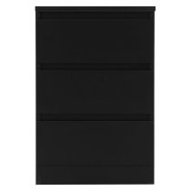 Mcgowen Wooden Bedside Cabinet With 3 Drawers In Black