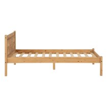 Malia Wooden Small Double Bed In Distressed Waxed Pine