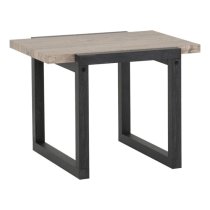 Sveti Wooden Side Table In Medium Oak And Black Oak Effect