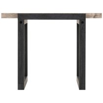 Sveti Wooden Side Table In Medium Oak And Black Oak Effect