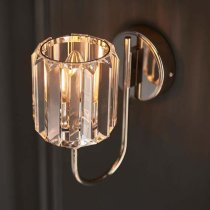 Belluno Clear Glass Shade Wall Light In Bright Nickel