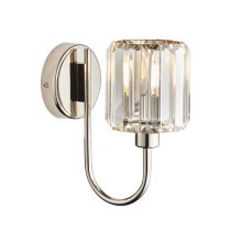 Belluno Clear Glass Shade Wall Light In Bright Nickel