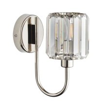 Belluno Clear Glass Shade Wall Light In Bright Nickel