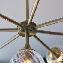 Accra 8 Lights Semi Flush Ceiling Light In Antique Brass