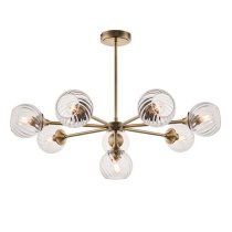 Accra 8 Lights Semi Flush Ceiling Light In Antique Brass