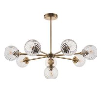 Accra 8 Lights Semi Flush Ceiling Light In Antique Brass