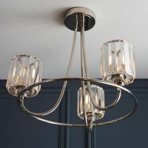 Belluno 3 Lights Semi flush Ceiling Light In Bright Nickel