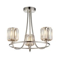 Belluno 3 Lights Semi flush Ceiling Light In Bright Nickel