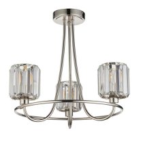 Belluno 3 Lights Semi flush Ceiling Light In Bright Nickel