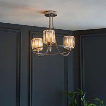 Belluno 3 Lights Semi flush Ceiling Light In Bright Nickel