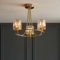 Belluno 3 Lights Semi Flush Ceiling Light In Antique Brass