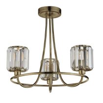 Belluno 3 Lights Semi Flush Ceiling Light In Antique Brass