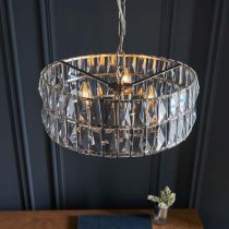 Chieti 3 Lights Ceiling Pendant Light In Bright Nickel