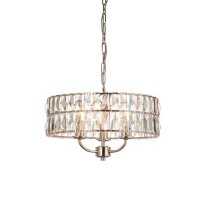 Chieti 3 Lights Ceiling Pendant Light In Bright Nickel