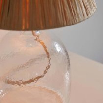 Lecce Natural Raffia Shade Table Lamp With Clear Glass Base