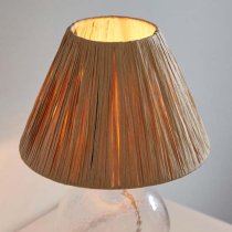 Lecce Natural Raffia Shade Table Lamp With Clear Glass Base