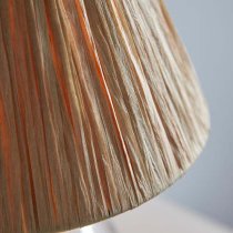 Lecce Natural Raffia Shade Table Lamp With Clear Glass Base