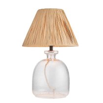 Lecce Natural Raffia Shade Table Lamp With Clear Glass Base