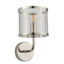 Hasselt Clear Glass Shade Wall Light In Bright Nickel