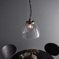 Harbor Clear Glass Shade Ceiling Pendant Light In Silver