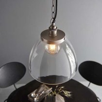 Harbor Clear Glass Shade Ceiling Pendant Light In Silver