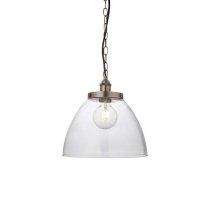 Harbor Clear Glass Shade Ceiling Pendant Light In Silver