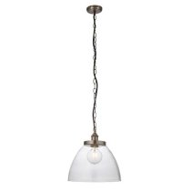 Harbor Clear Glass Shade Ceiling Pendant Light In Silver