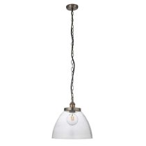 Harbor Clear Glass Shade Ceiling Pendant Light In Silver