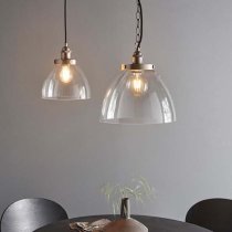 Harbor Clear Glass Shade Ceiling Pendant Light In Silver