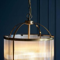 Laredo Glass 4 Lights Ceiling Pendant Light In Antique Brass