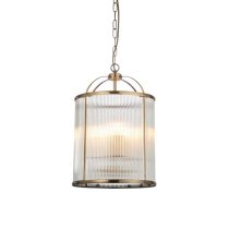 Laredo Glass 4 Lights Ceiling Pendant Light In Antique Brass