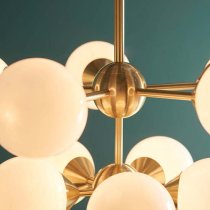 Ocala Glass Shades 11 Lights Ceiling Pendant Light In Brass