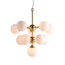 Ocala Glass Shades 11 Lights Ceiling Pendant Light In Brass