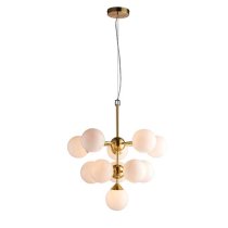 Ocala Glass Shades 11 Lights Ceiling Pendant Light In Brass