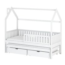 Minsk Trundle Wooden Single Bed In White With Foam Mattress