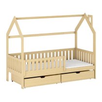 Niort Storage Wooden Single Bed In Pine With Foam Mattress