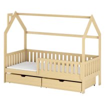 Niort Storage Wooden Single Bed In Pine With Foam Mattress