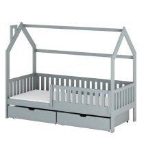 Niort Storage Wooden Single Bed In Grey