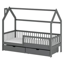 Orem Storage Wooden Single Bed In Graphite